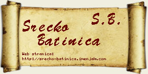Srećko Batinica vizit kartica